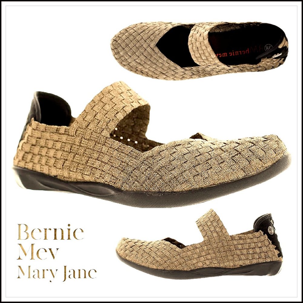 Women's Bernie Mev Mary Jane Metallic Bronze Slip-On Shoes Size 10